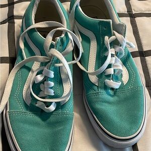 Vans Teal and White Sneakers